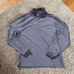 Striped Gray and Brown Pro Tour Dri-fit Golf Polo Shirt